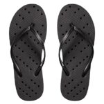 DRUNKEN Women Flip Flops Chappals Slides Sandals Stylish Sleeper  Footwear Flats Girls Ladies Clogs Bathroom Daily Use Chapal Hawai Black (Copy)
