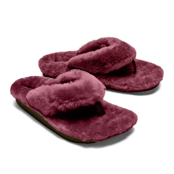 ShoemusQ Winter Warm Thong Flip-Flops for Women & Girls | Faux Fur Carpet Slippers for Indoor & Outdoor Use Furry Footwear